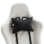 Scaun birou, gaming textil alb negru plastic negru Papibas 66x67x129-139 cm