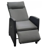 Scaun pozitionabil de gradina, negru/gri, Pavio 60x82x104 cm