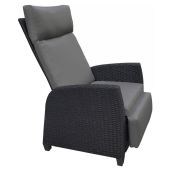 Scaun pozitionabil de gradina, negru/gri, Pavio 60x82x104 cm