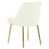 Scaun catifea bej crom auriu Perlia 56x62x89 cm