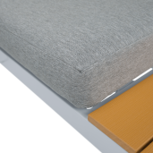 Set mobilier gradina otel alb stejar gri Pelor 258/182x75x65/79 cm, 70x70x45 cm