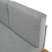 Set mobilier gradina otel alb stejar gri Pelor 258/182x75x65/79 cm, 70x70x45 cm