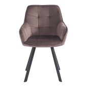 Scaun de design catifea taupe metal negru Petin 58.5x62x84.5 cm