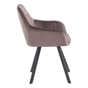 Scaun de design catifea taupe metal negru Petin 58.5x62x84.5 cm