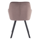 Scaun de design catifea taupe metal negru Petin 58.5x62x84.5 cm