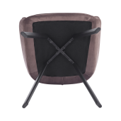 Scaun de design catifea taupe metal negru Petin 58.5x62x84.5 cm