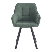 Scaun de design catifea verde metal negru Petin 58.5x62x84.5 cm