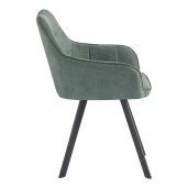 Scaun de design catifea verde metal negru Petin 58.5x62x84.5 cm