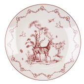 Set 3 farfurii portelan bej rosu Ren Ø 20x2 cm