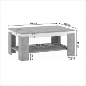 Masuta de cafea HDF gri alb 90x60x41 cm