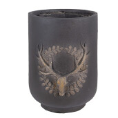 Ghiveci flori ceramica gri maro Ø 23x31 cm