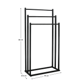 Suport prosoape metal negru Poldo 44x21.5x86 cm