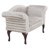 Canapea cu tapiterie textil bej gri si picioare lemn Fabricio 122x51x71.5 cm