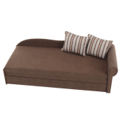 Canapea extensibila cu tapiterie textil maro cu perne dreapta Aga 197x78x75 cm