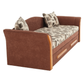 Canapea extensibila cu tapiterie textil maro  Patryk 215x78x75 cm