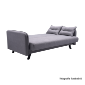 Canapea extensibila cu tapiterie textil bej negru Primo 206x107x100 cm
