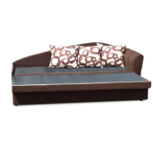 Canapea extensibila cu tapiterie textil maro model dreapta LAOS 197x75x78 cm