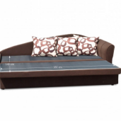 Canapea extensibila cu tapiterie textil maro model dreapta LAOS 197x75x78 cm