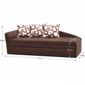 Canapea extensibila cu tapiterie textil maro model stanga LAOS 197x75x78 cm