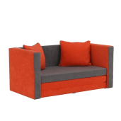 Canapea extensibila cu tapiterie textil portocaliu gri Katarina 135x71x61 cm