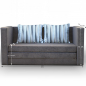 Canapea extensibila cu tapiterie textil gri Katarina 135x71x61 cm