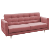 Canapea extensibila 3 locuri textil roz Amedia 207x124x92 cm