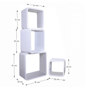 Set 4 etajere mdf alb Dido 41x20x41 cm