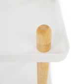 Carucior de servire din lemn plastic natur alb Ponto 50x35x55 cm