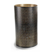 Suport lumanare metal negru auriu Ø 14,5 cm x 26 H