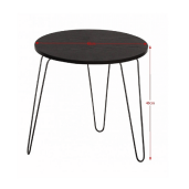 Masuta MDF metal stejar negru Ronin 48x48x48 cm