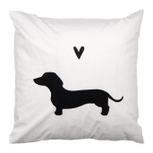 Perna decorativa Catelusi textil alb negru 45x45x4 cm