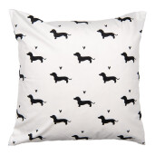 Perna decorativa Catelusi textil alb negru 45x45x4 cm