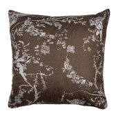 Fata perna textil maro negru alb matlasat Flowers 40x40 cm