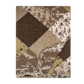 Cuvertura textil matlasat maro alb Flowers 180x250 cm