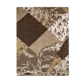 Cuvertura textil matlasat maro alb Flowers 230x250 cm
