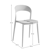 Scaun stivuibil plastic alb Radana 44x47x77 cm