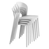 Scaun stivuibil plastic alb Radana 44x47x77 cm