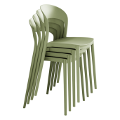 Scaun stivuibil plastic verde Radana 44x47x77 cm