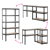 Raft pardoseala mdf stejar metal negru Radman 90x40x180 cm