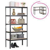 Raft pardoseala mdf stejar metal negru Radman 90x40x180 cm