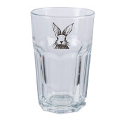 Set 6 pahare sticla transparenta neagra Iepuras 7x12 cm, 300 ml
