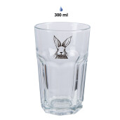 Set 6 pahare sticla transparenta neagra Iepuras 7x12 cm, 300 ml