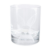Set 6 pahare sticla transparenta alba Iepuras 7x9 cm, 300 ml