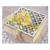 Set 3 flori artificiale Peonia galbena verde 18 cm