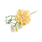 Set 3 flori artificiale Peonia galbena verde 18 cm