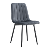 Scaun catifea gri metal negru Ramita 44.5x56.5x86 cm