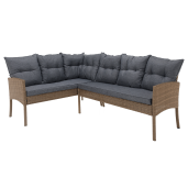 Set mobilier gradina ratan sintetic natur gri Randi 194/144x54x82 cm