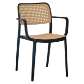 Scaun plastic negru bej Ravid 57x54x80,5cm