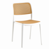 Scaun stivuibil alb bej Ravid 47x55x81.5 cm 
