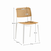 Scaun stivuibil alb bej Ravid 47x55x81.5 cm 